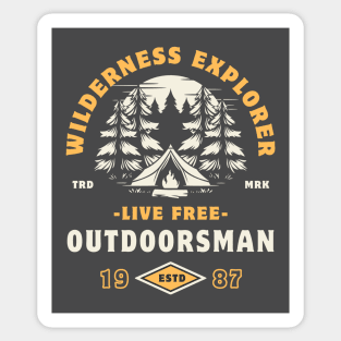 Wilderness Explorer Outdoorsman Camping Campfire Hiking Sticker